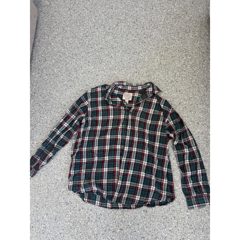 St Johns Bay Mens Red/Green Button Down Size 2XL